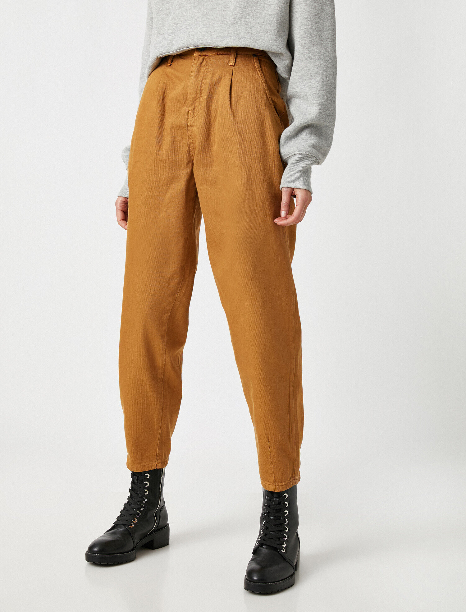   Yüksek Bel Pileli Pantolon