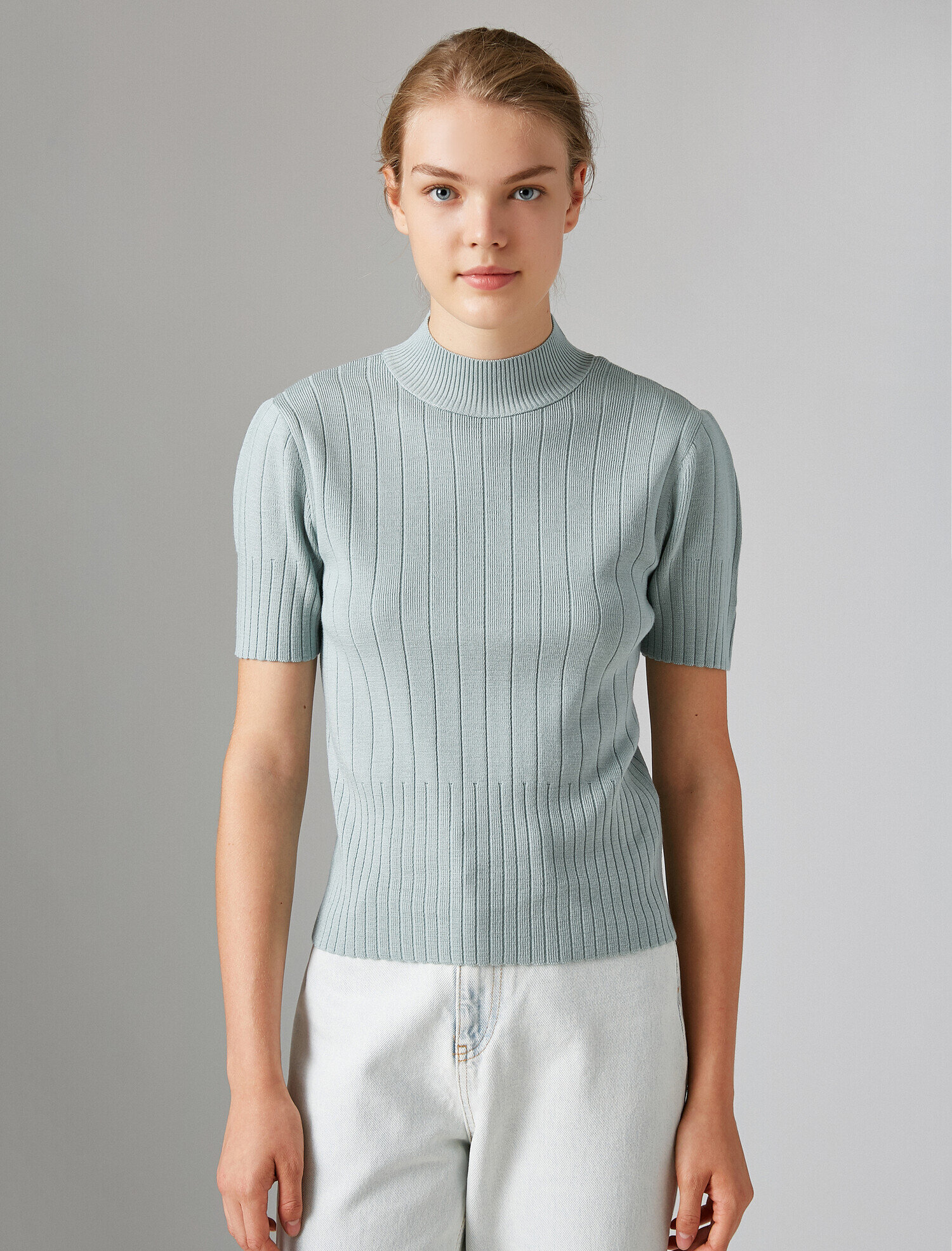   Bisiklet Yaka Kisa Kollu Triko Kazak