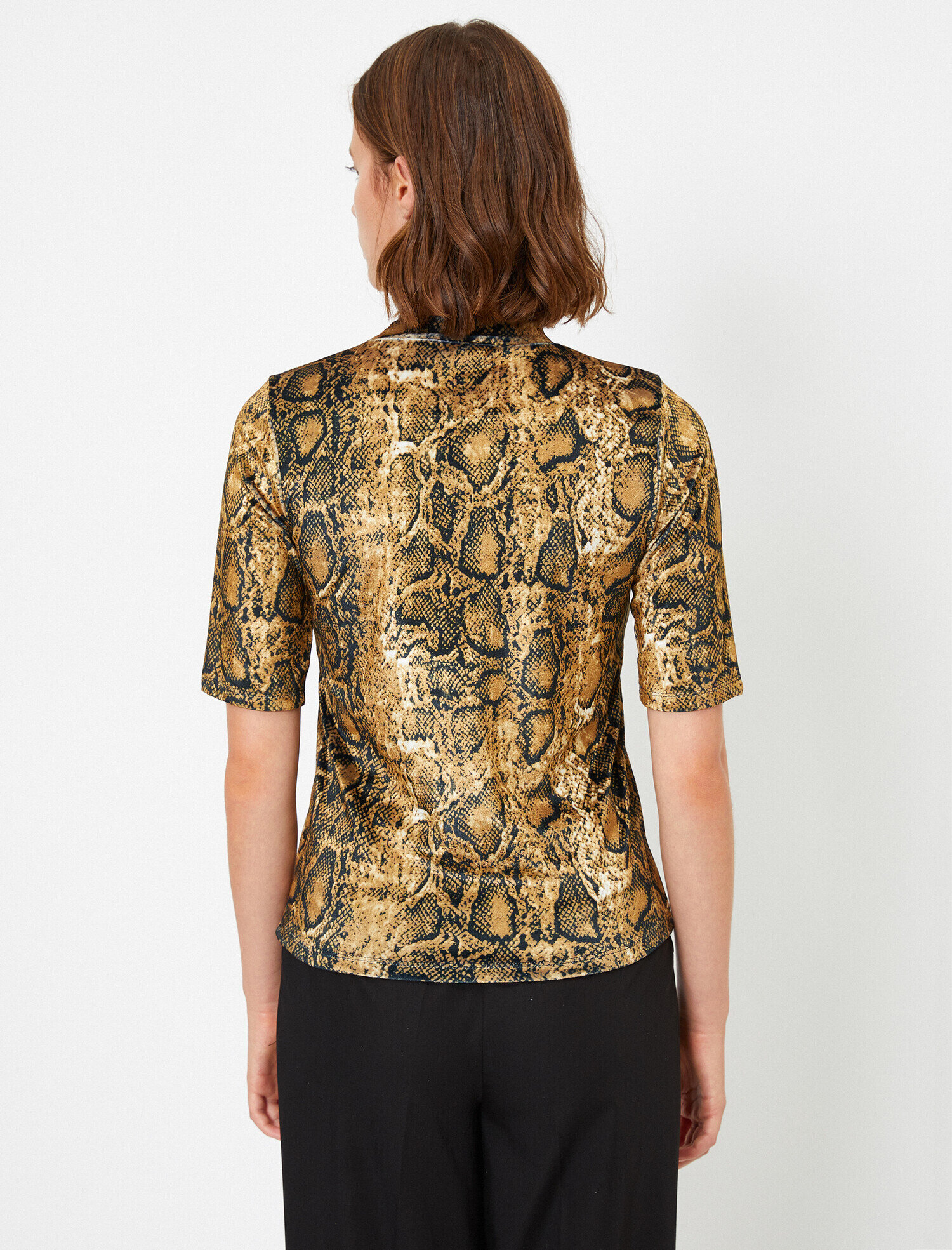   Yılan Desenli Kısa Kollu T-Shirt