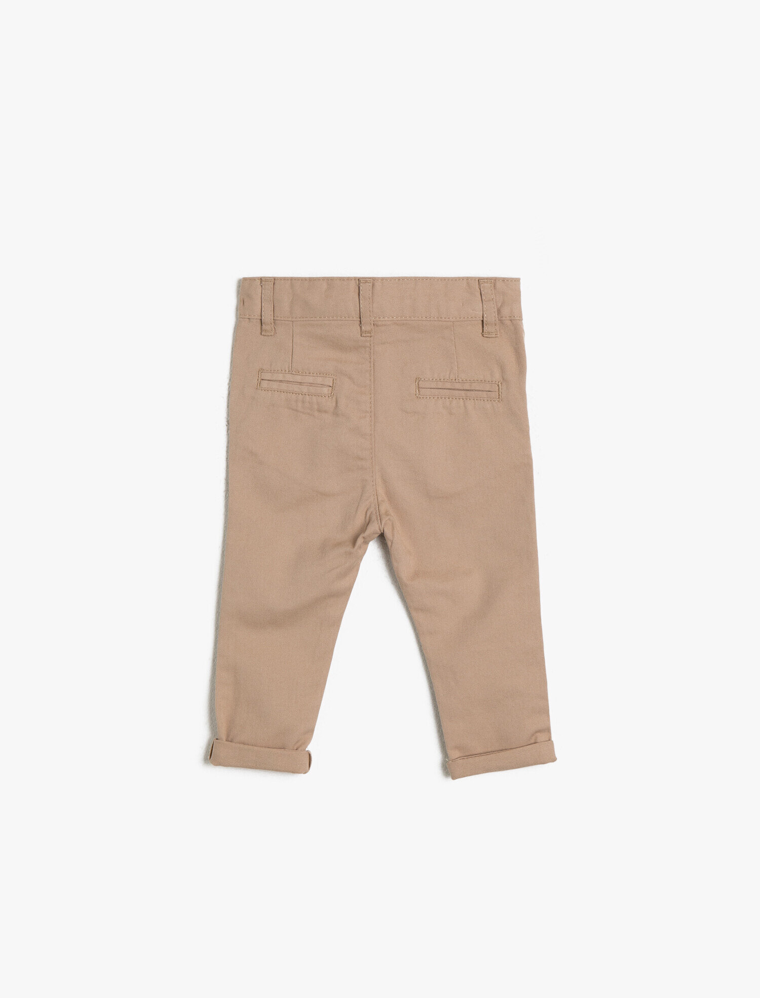  Erkek Bebek Pamuklu İnce Gabardin Chino Cepli Beli Ayarlanabilir Lastikli Klasik Pantolon