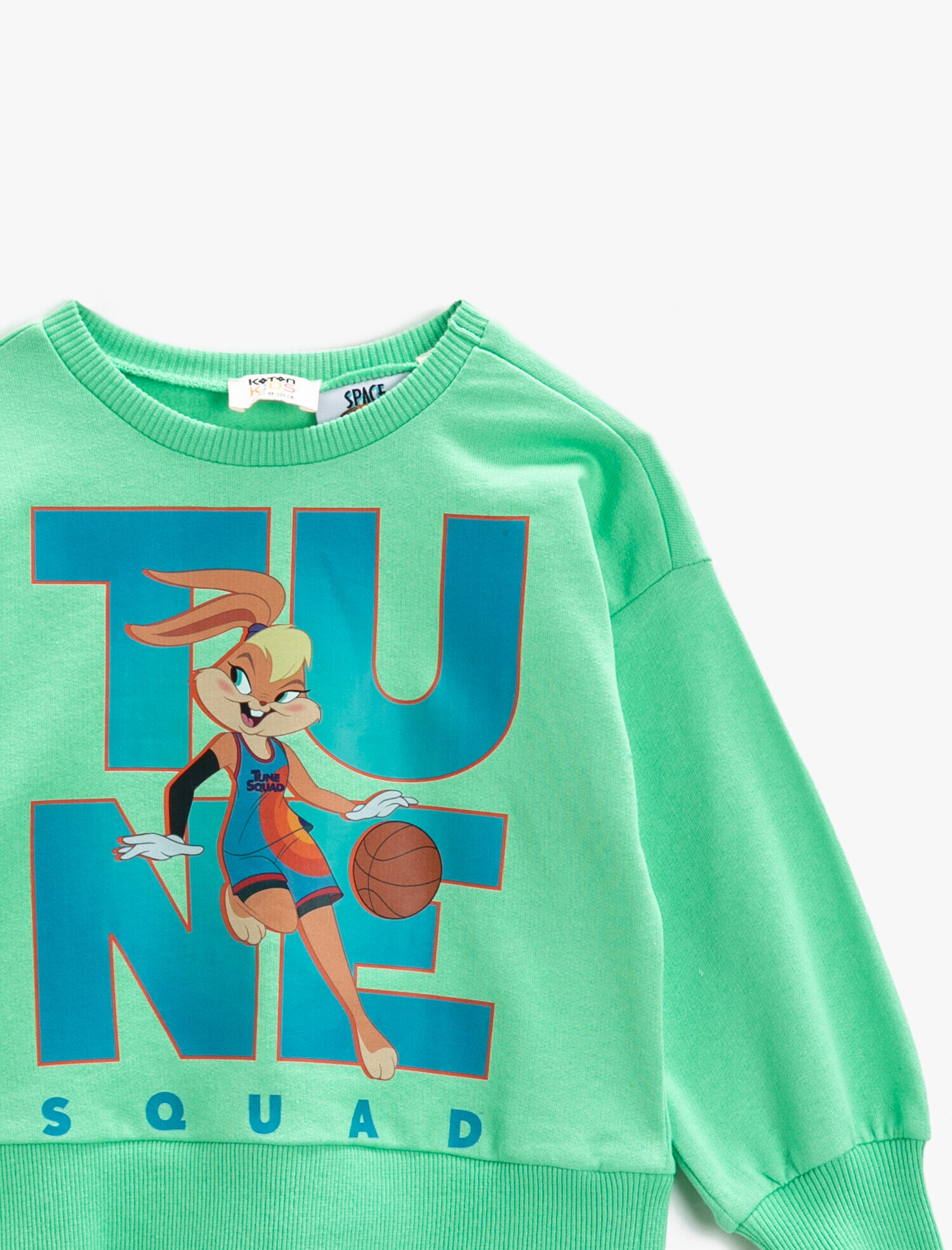  Kız Çocuk Lola Bunny Lisanslı Baskılı Uzun Kollu Sweatshirt Pamuklu Bisiklet Yaka