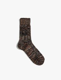Desenli Örgü Soket Çorap