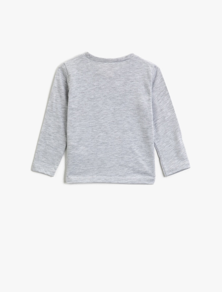 Erkek Bebek Yazılı Baskılı Bisiklet Yaka Uzun Kollu Tişört