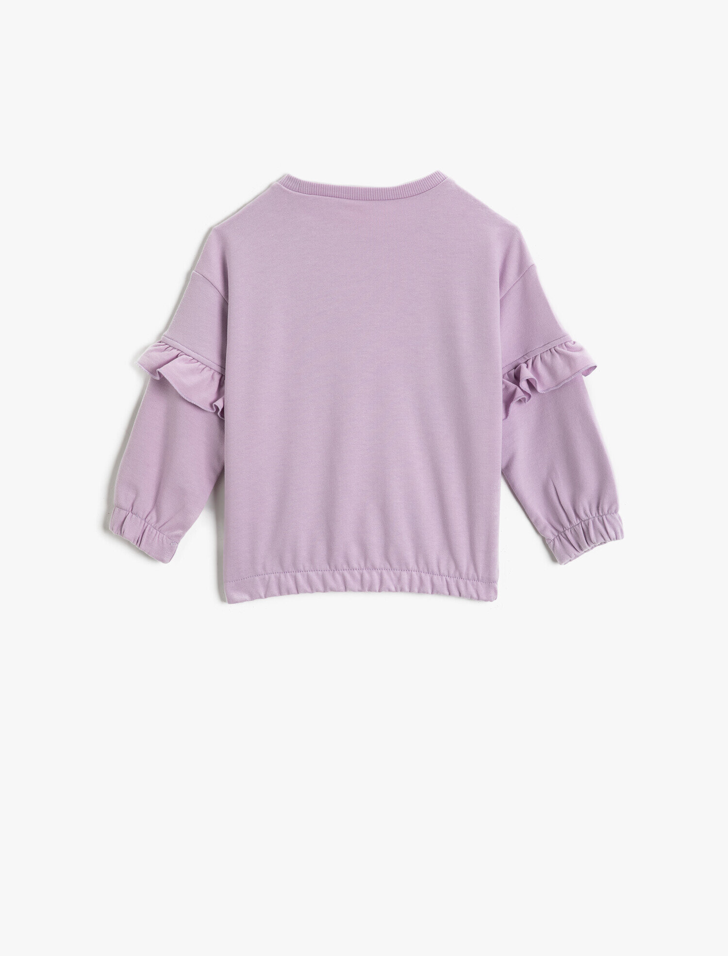 Kız Bebek Tweety Baskılı Bisiklet Yaka Fırfırlı Sweatshirt Lisanslı Pamuklu