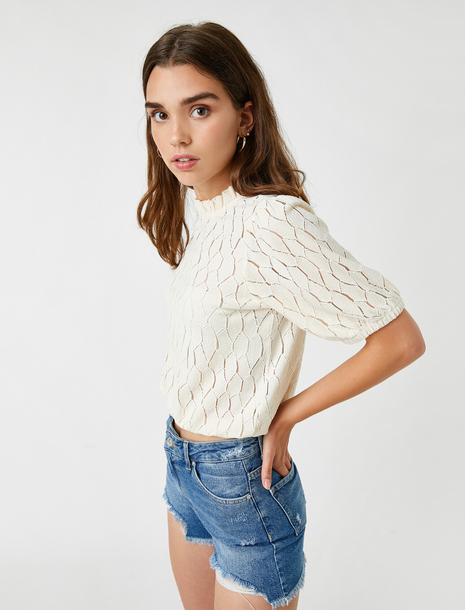   Kısa Kollu Tişört Bisiklet Yaka