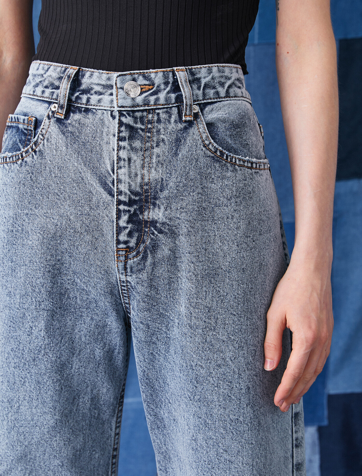   Bol Paça Yüksek Bel Kot Pantolon - Bianca Jean