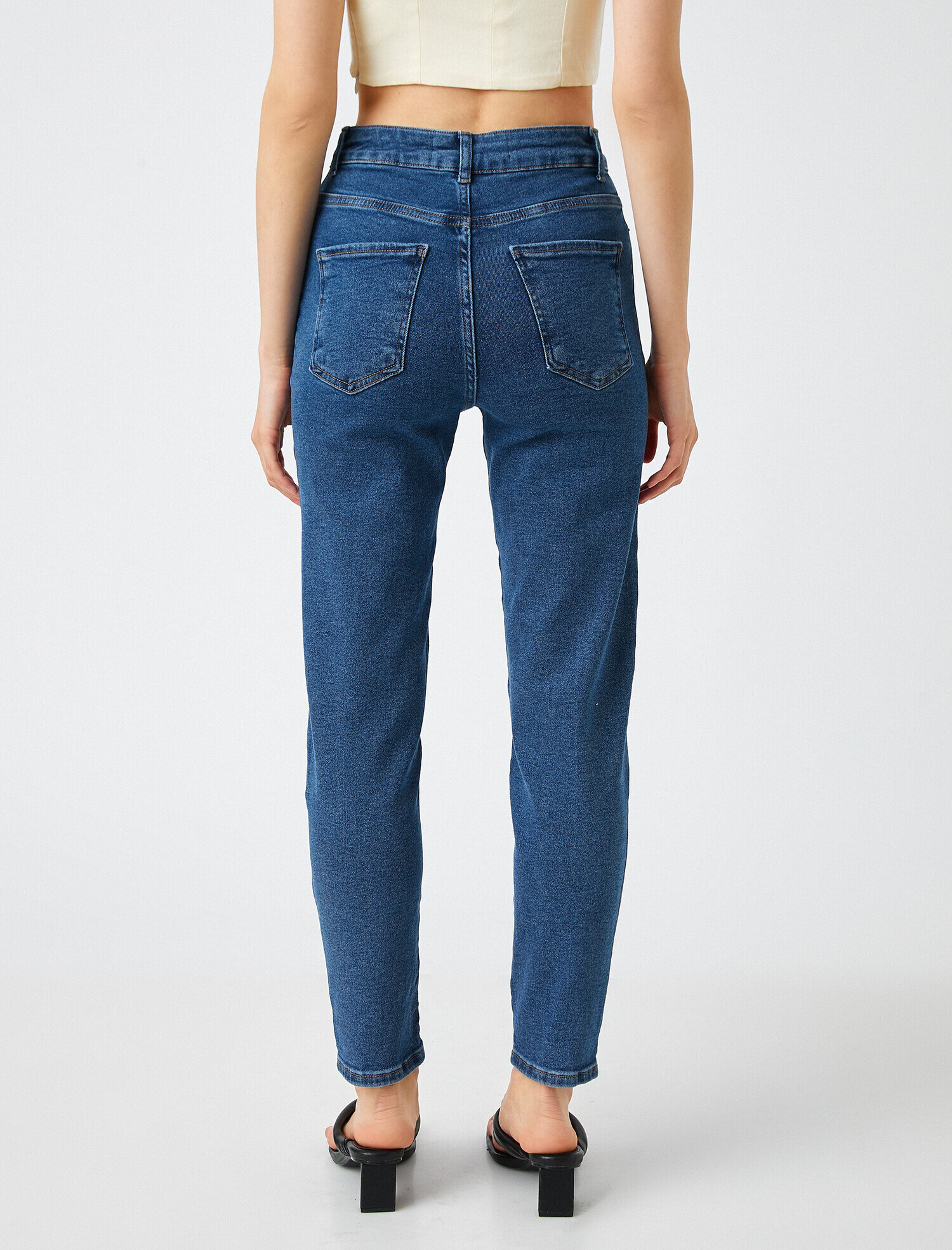   Yüksek Bel Kot Pantolon - Mom Slim Jean