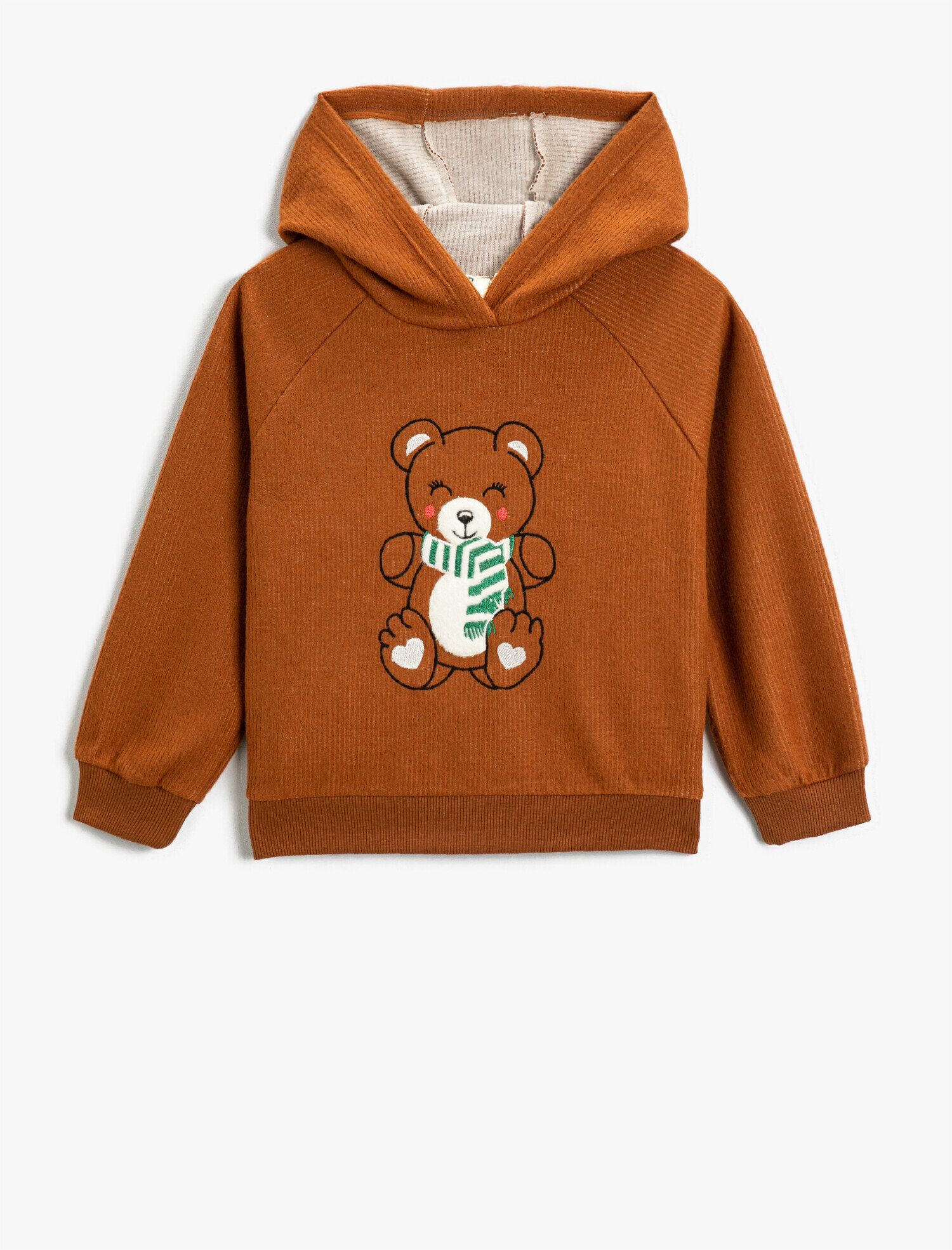  Kız Çocuk İşlemeli Kapüşonlu Sweatshirt