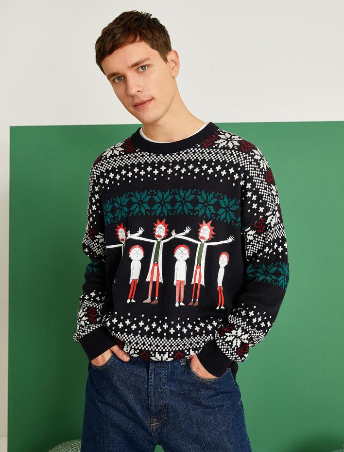  Rick and Morty Oversize Kazak Lisanslı Baskılı