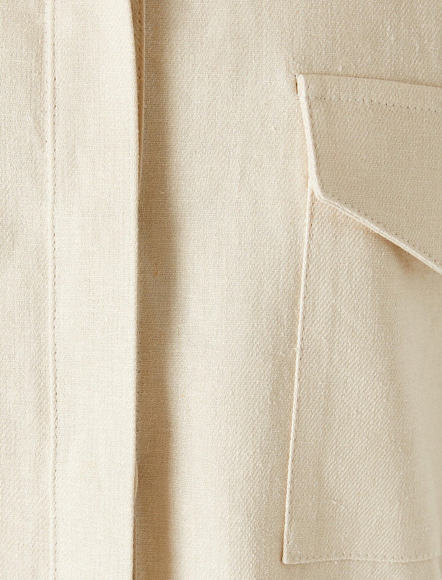   Kısa Kollu Gömlek Cepli Keten