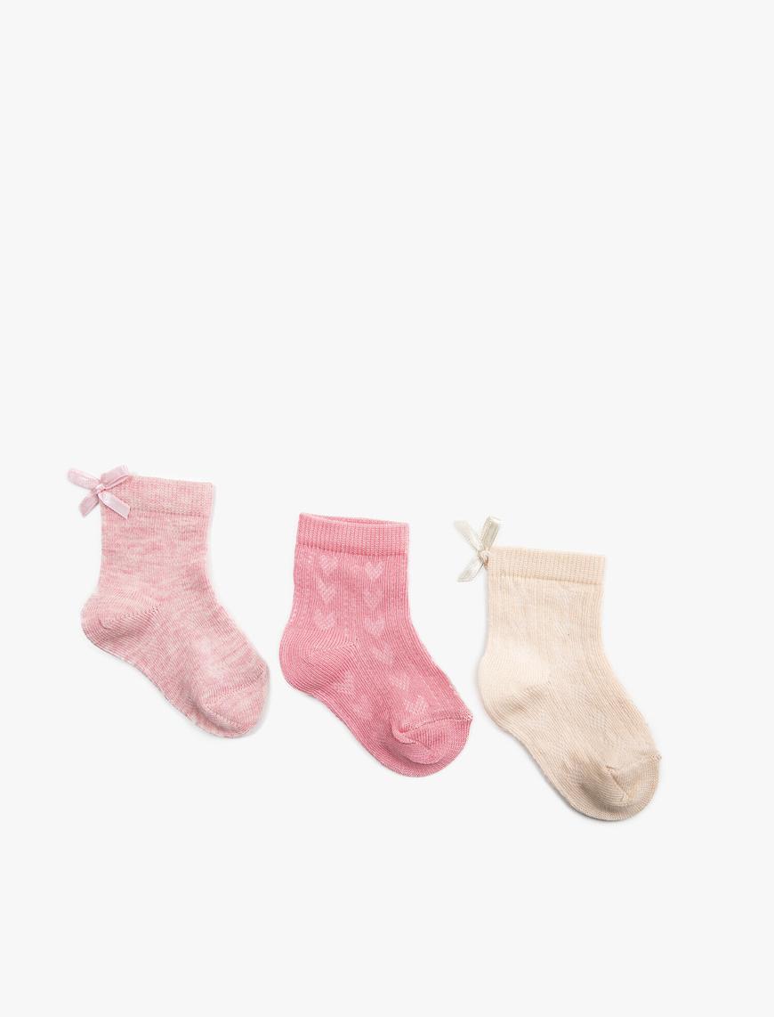  Kız Bebek Kalpli Çorap Seti Pamuklu