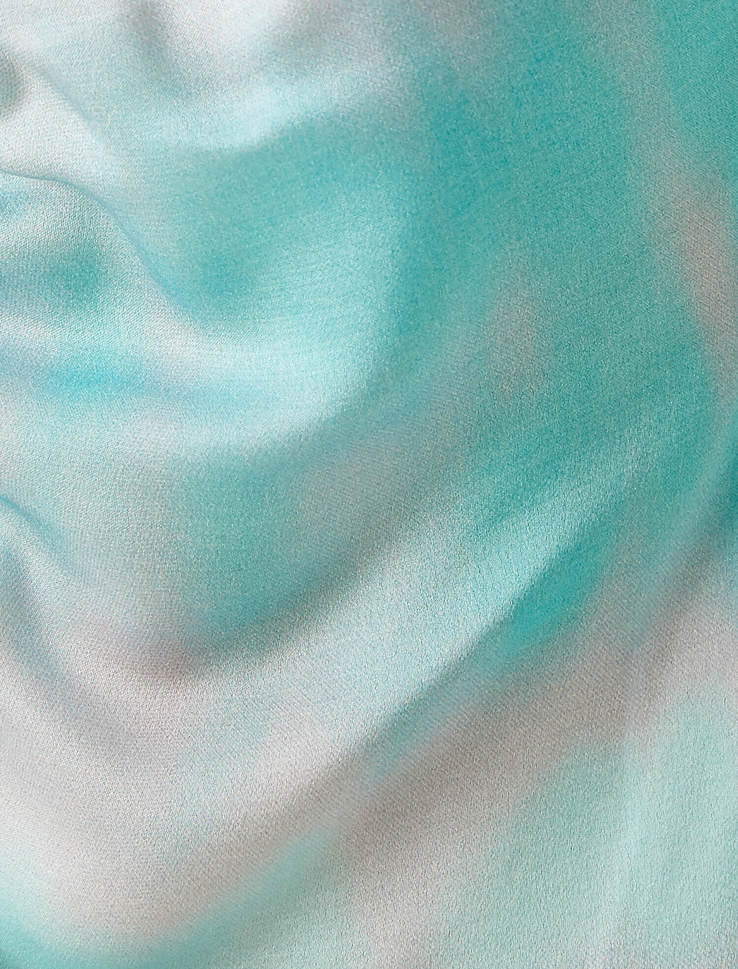   V Yaka Saten Elbise Tie-Die