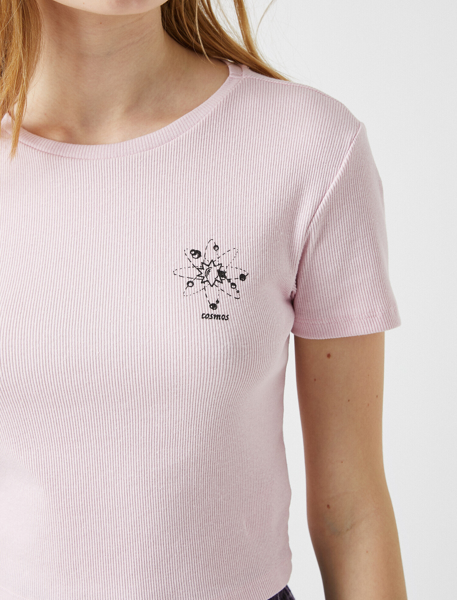   Kısa Kollu Tişört Bisiklet Yaka Slim Pamuklu Baskılı