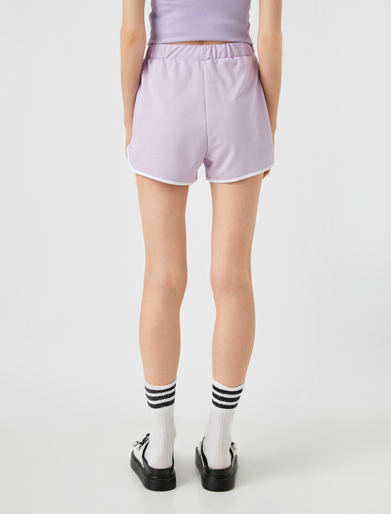   Şerit Detaylı Şort Pamuklu