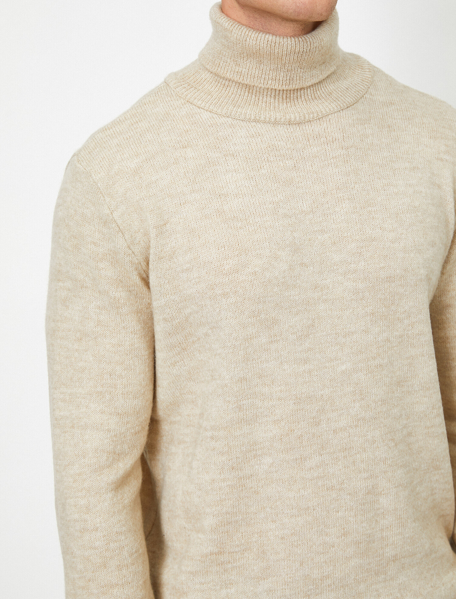   Boğazlı Triko Kazak Uzun Kollu