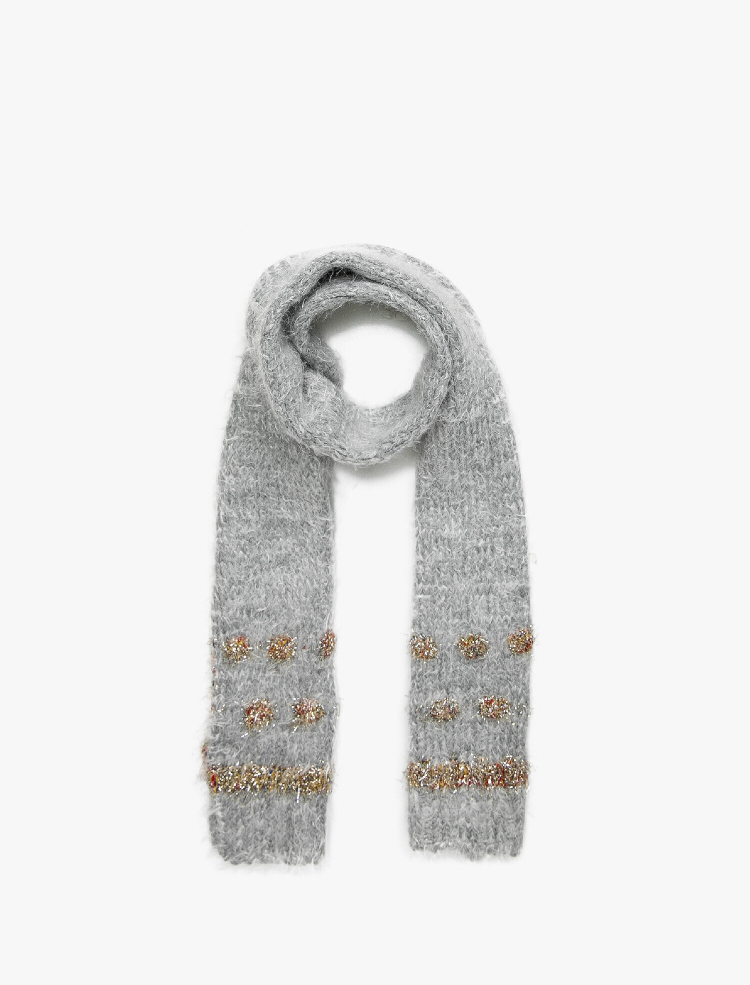 Kız Çocuk Ponponlu Simli Puantiyeli Atkı Seti