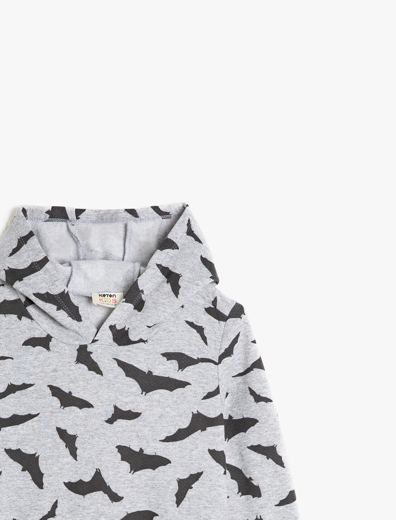  Erkek Çocuk Baskılı Kapüşonlu Uzun Kollu Sweatshirt