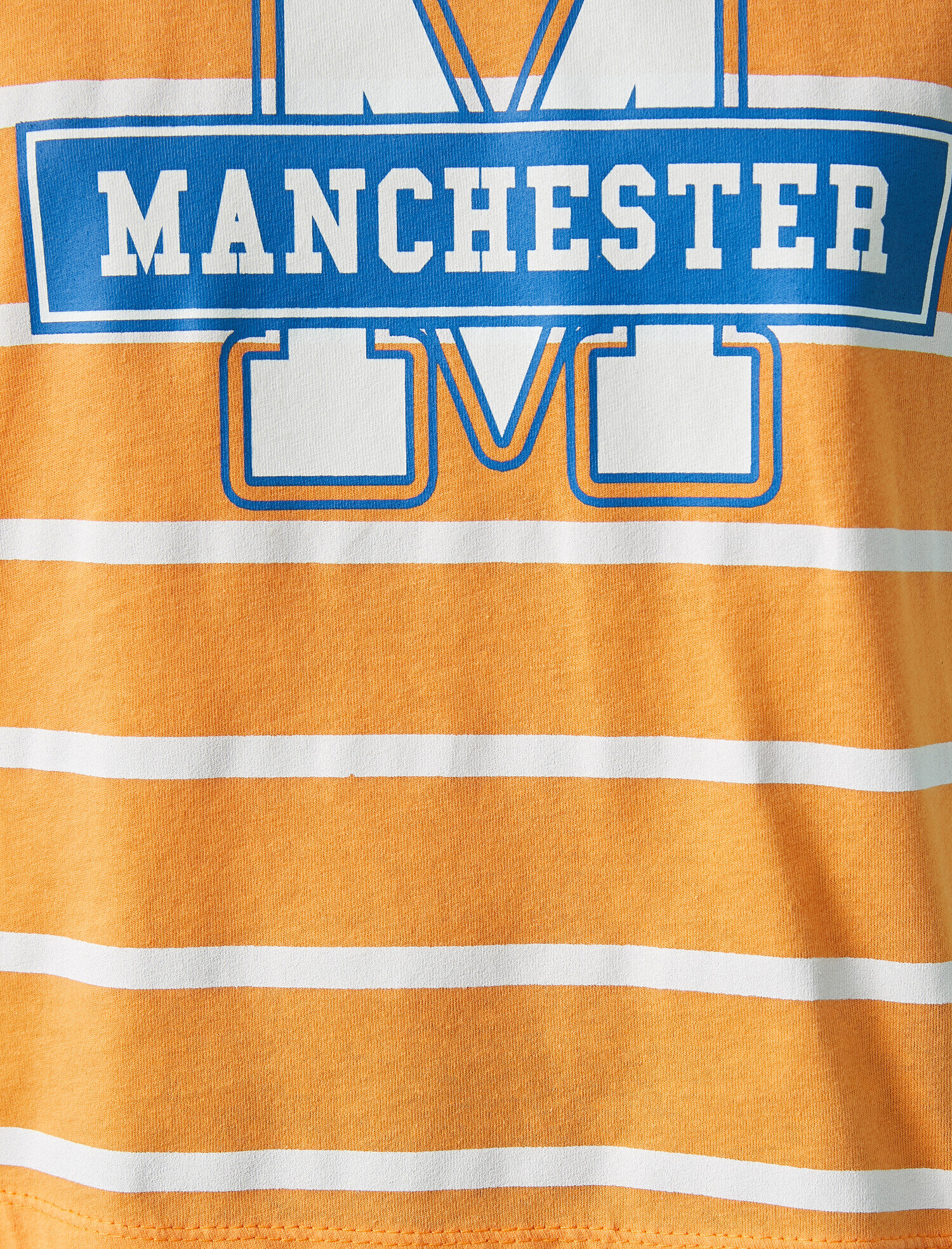   Çizgili Crop Tişört Baskılı Pamuklu