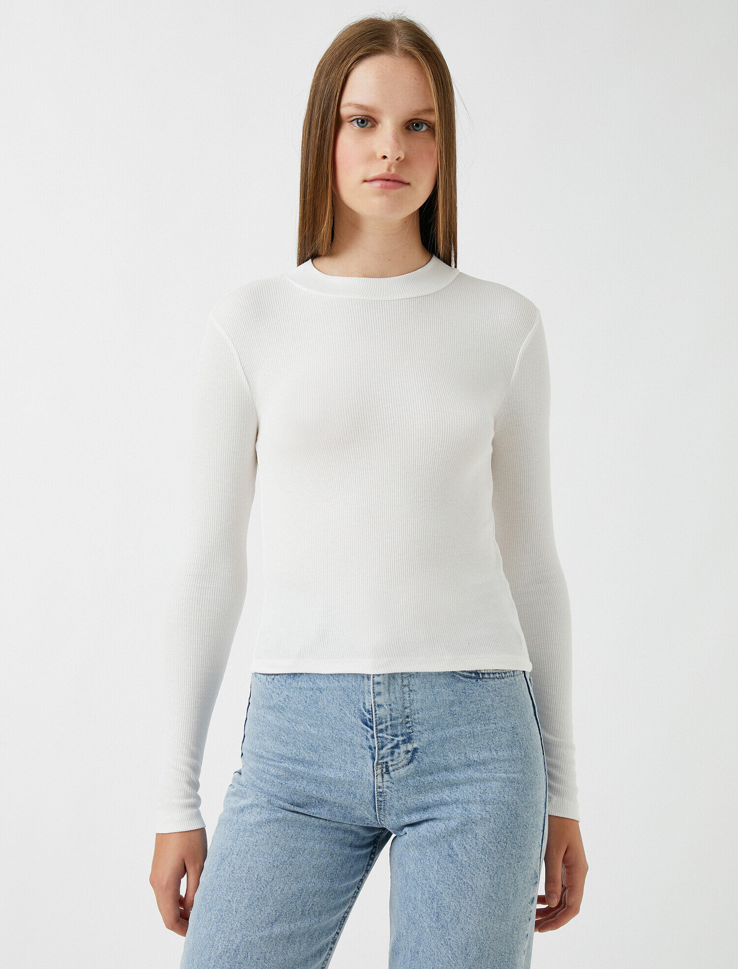   Uzun Kollu Tişört Bisiklet Yaka