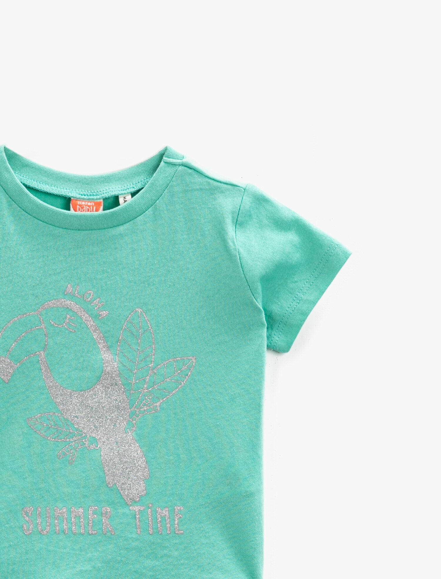  Kız Bebek Baskılı Tişört Kısa Kollu Pamuklu