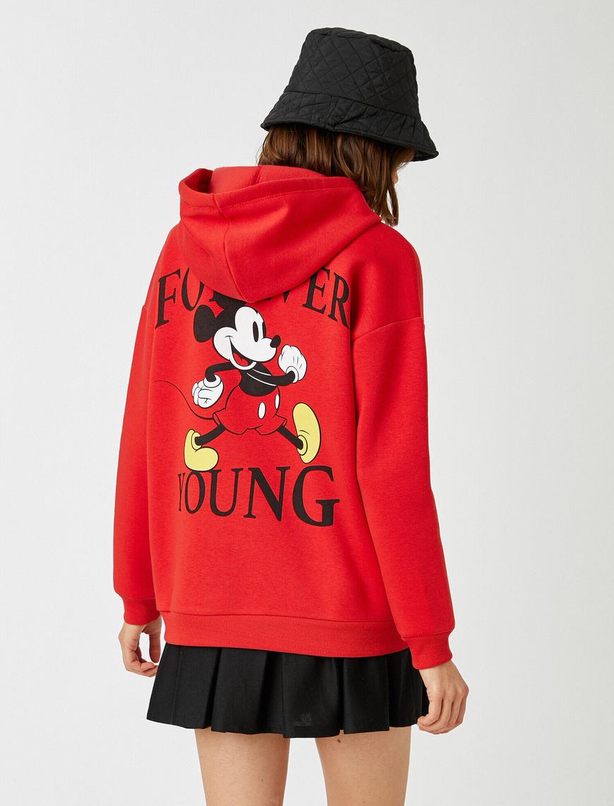   Disney Lisanslı Kapüşonlu Baskılı Sweatshirt