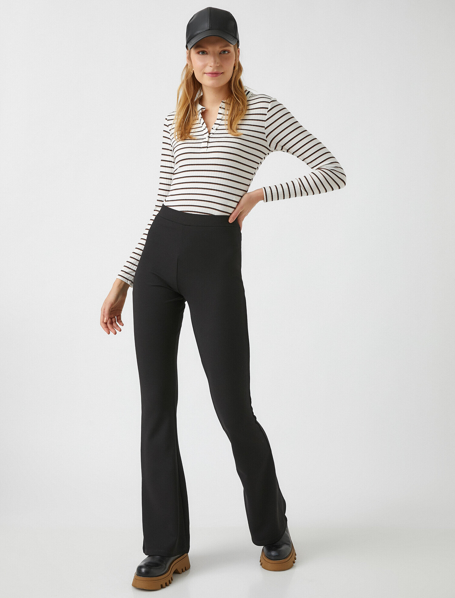   Yüksek Bel İspanyol Paça Pantolon