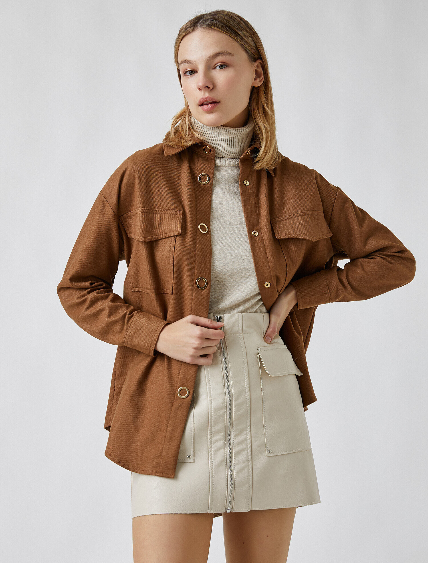   Çıtçıtlı Cepli Ceket