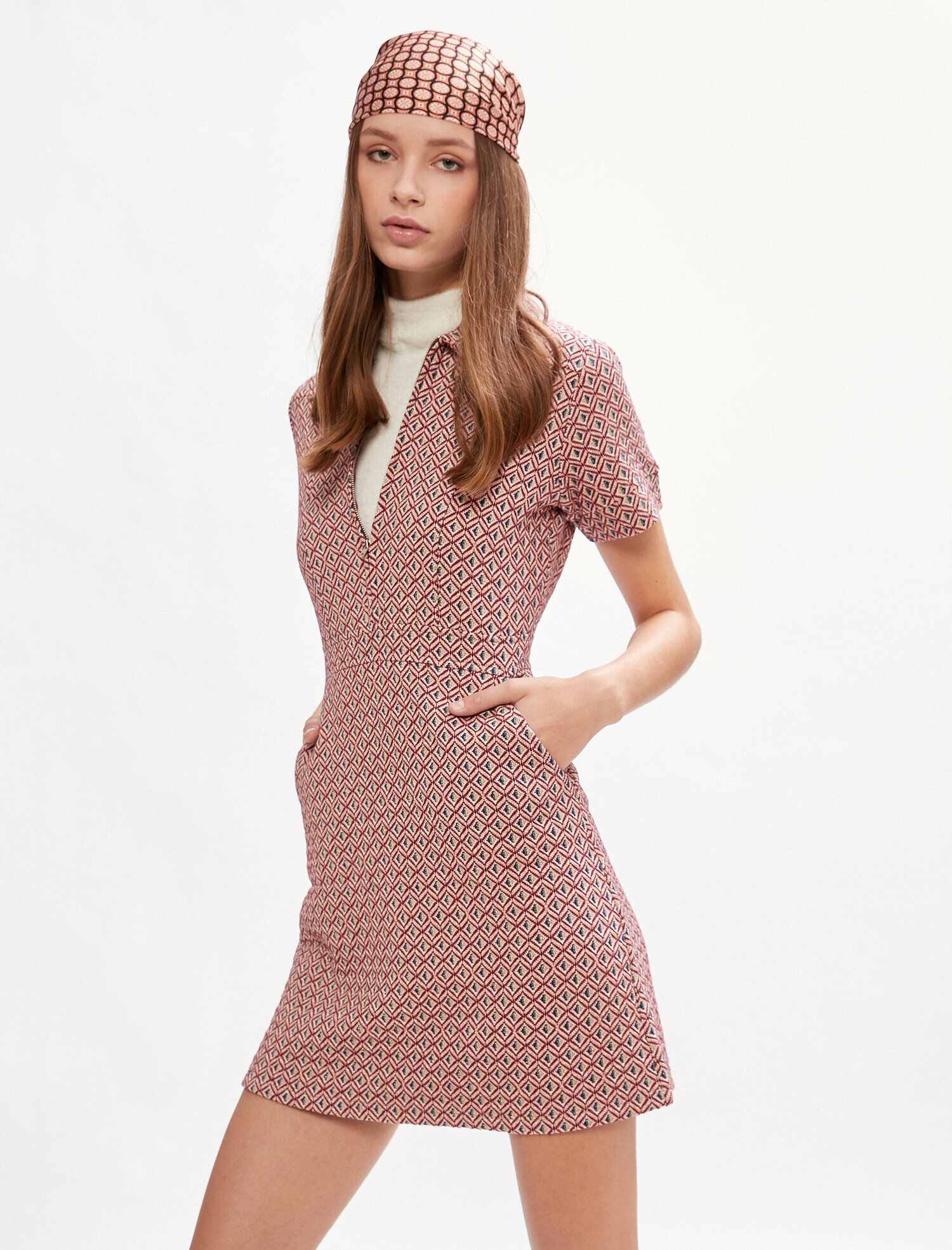   Baskılı Mini Elbise