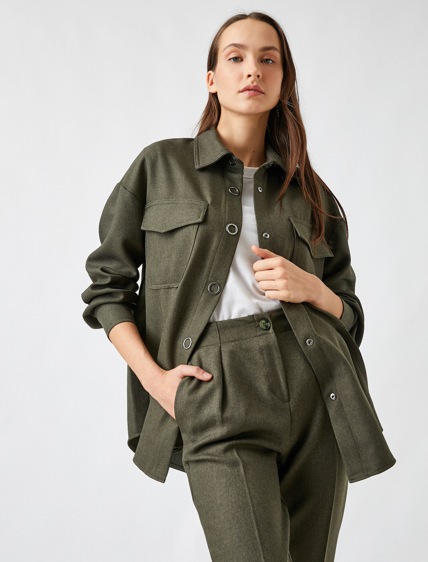   Çıtçıtlı Cepli Ceket