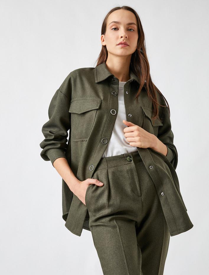  Çıtçıtlı Cepli Ceket