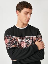 Gül Baskılı Sweatshirt