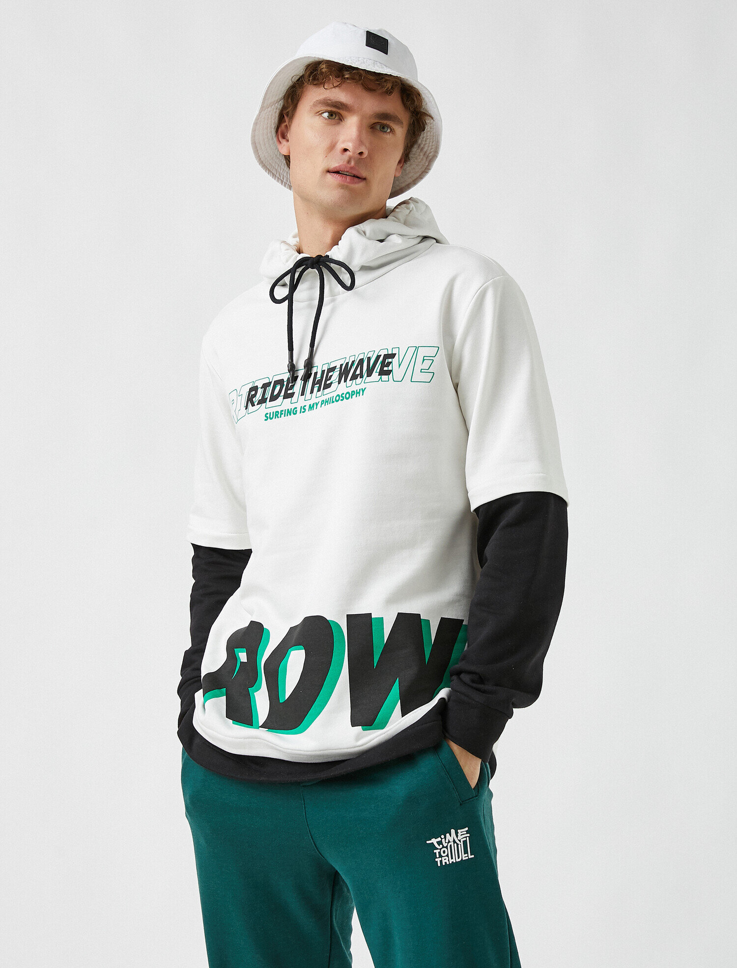   Baskılı Kapüşonlu Sweatshirt