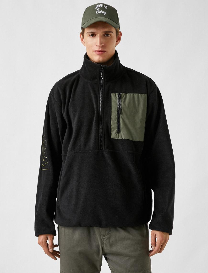   Göğüs Cepli Polar Sweatshirt