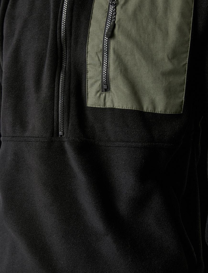   Göğüs Cepli Polar Sweatshirt
