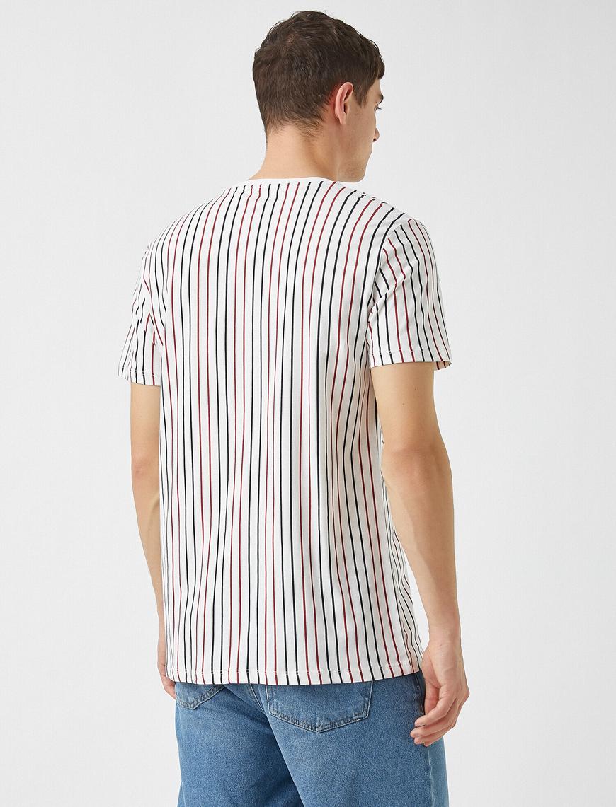   Slim Fit Çizgili Tişört