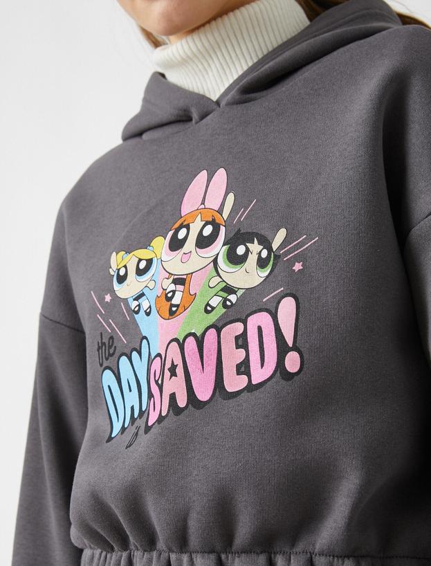  Powerpuff Girls Lisanslı Kapüşonlu Baskılı Sweatshirt
