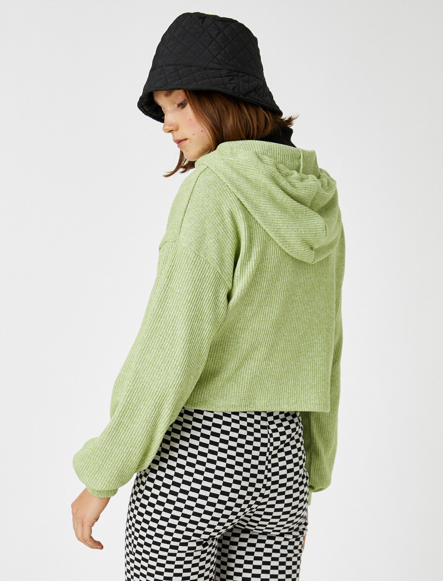   Kapüşonlu Uzun Kollu Kazak