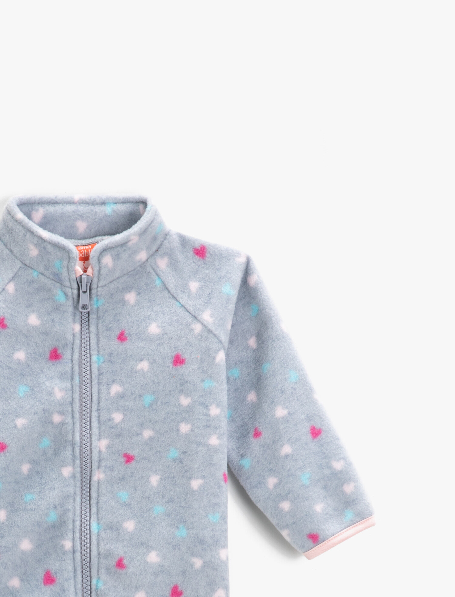  Kız Bebek Puantiyeli Fermuarlı Sweatshirt Uzun Kollu