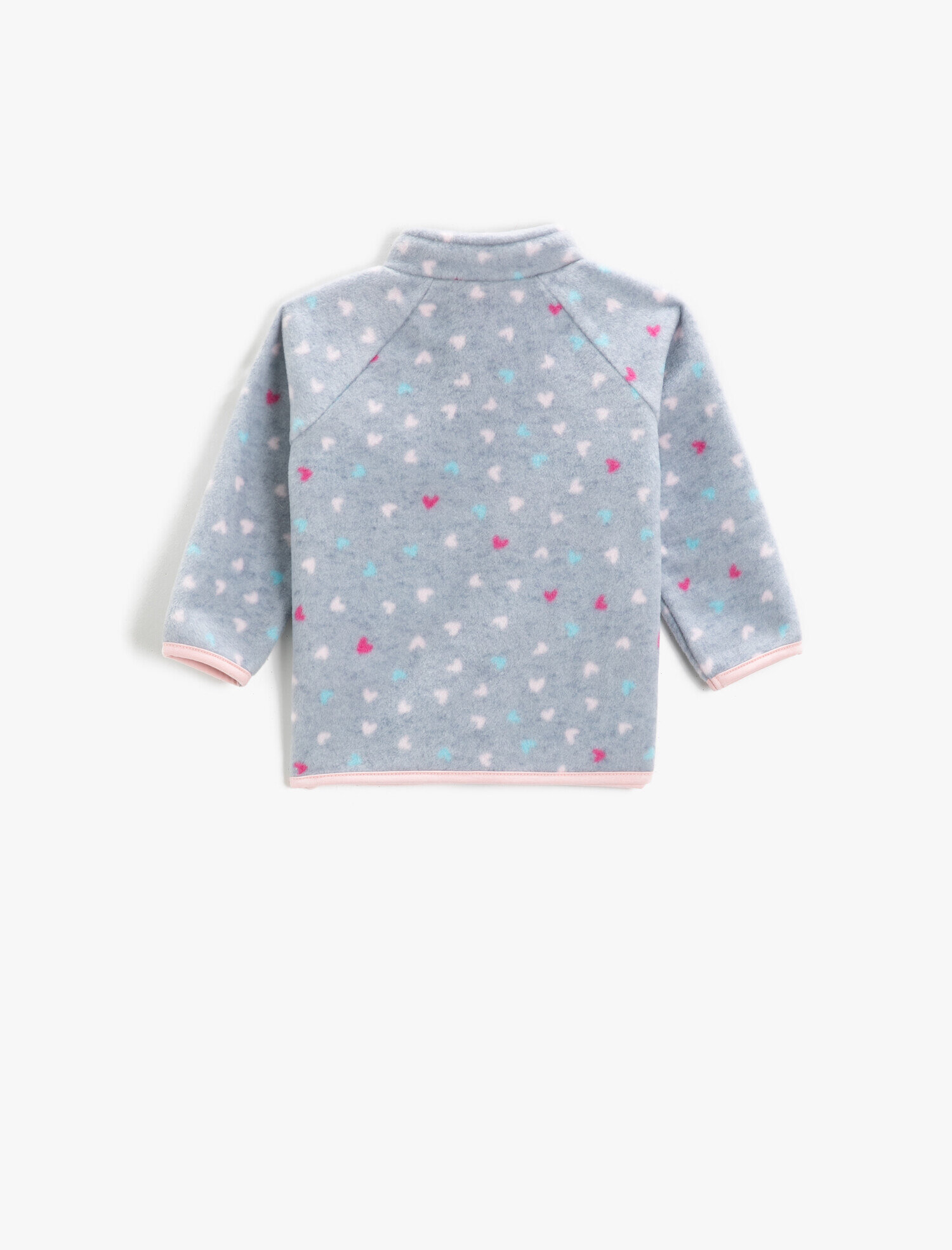  Kız Bebek Puantiyeli Fermuarlı Sweatshirt Uzun Kollu