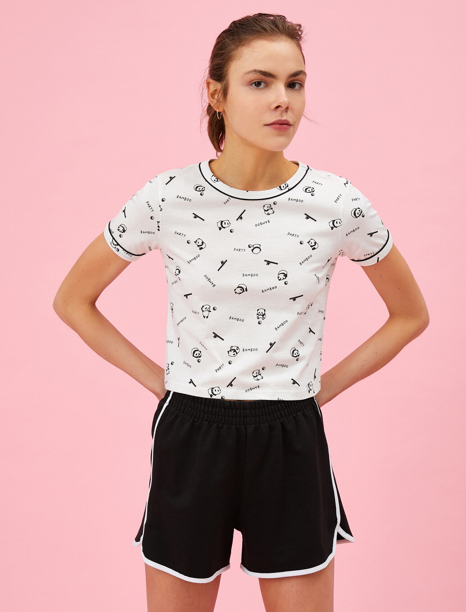   Yazılı Baskılı Tişört Bisiklet Yaka Pamuklu