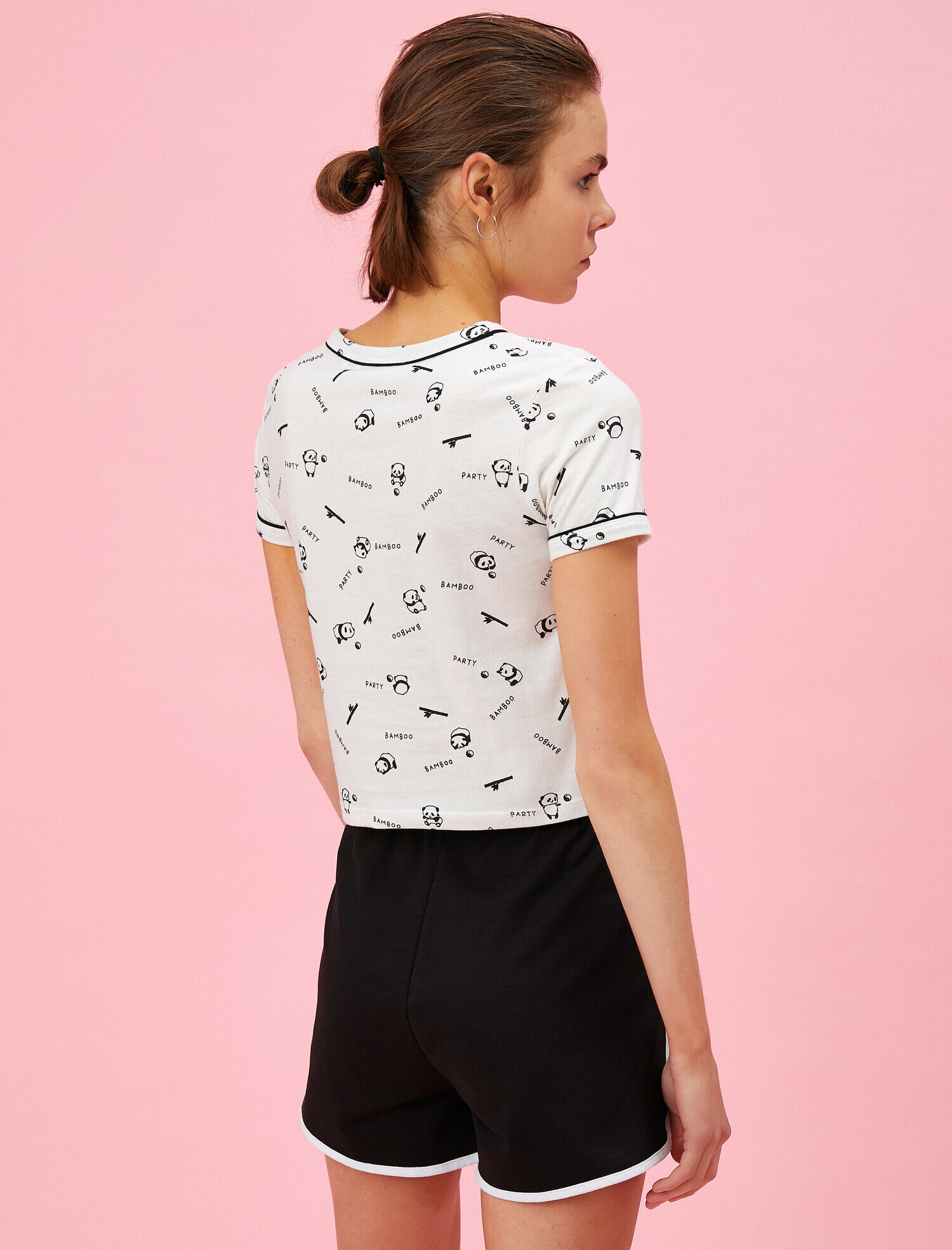   Yazılı Baskılı Tişört Bisiklet Yaka Pamuklu