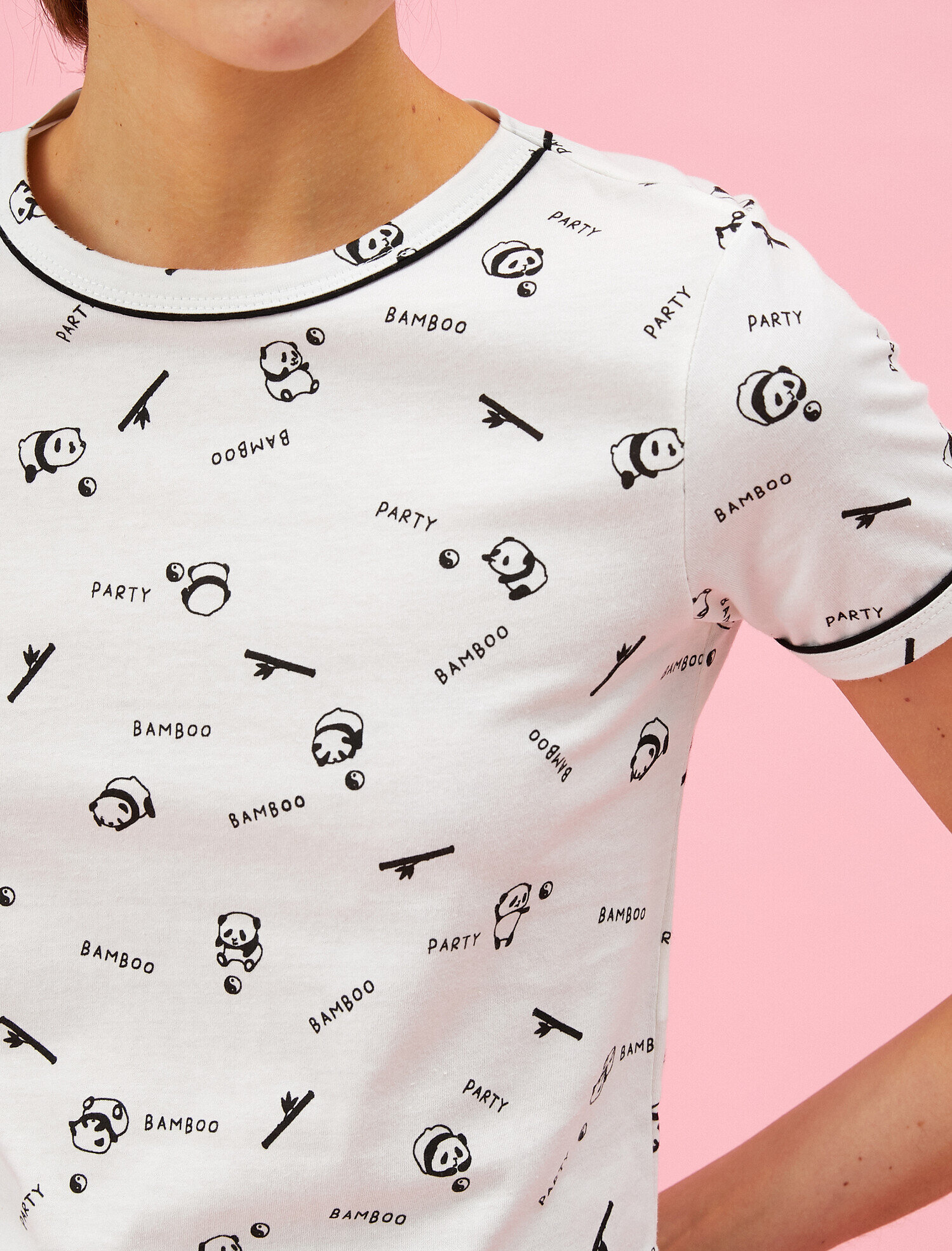   Yazılı Baskılı Tişört Bisiklet Yaka Pamuklu