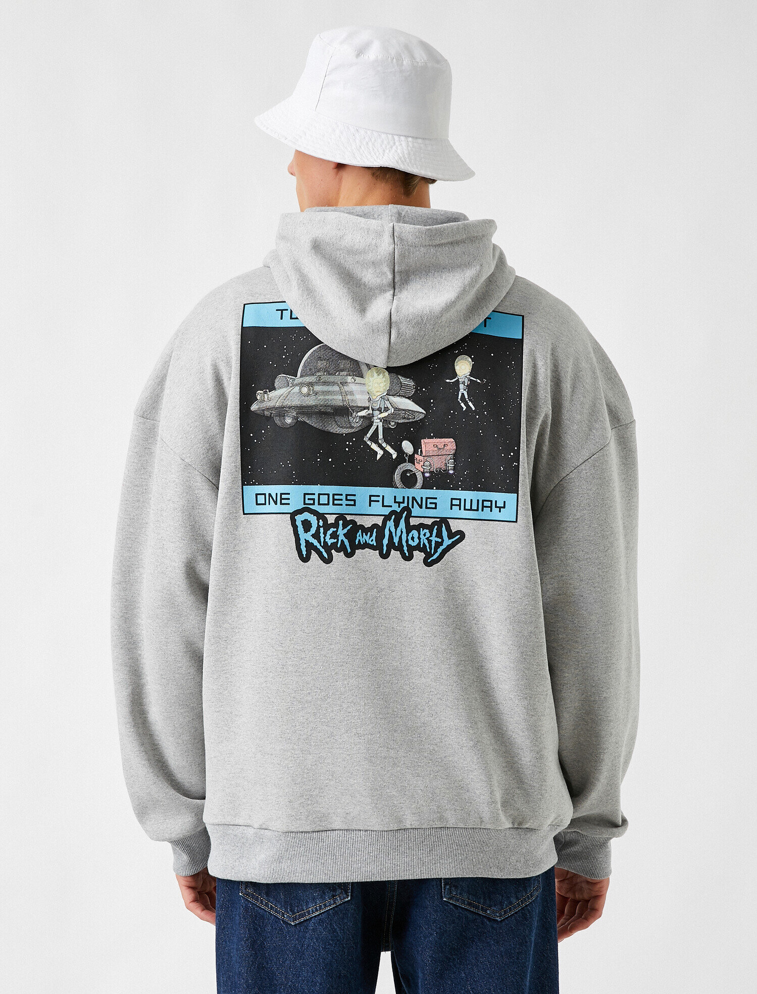   Rick and Morty Oversize Kapşonlu Sweatshirt Lisanslı Baskılı