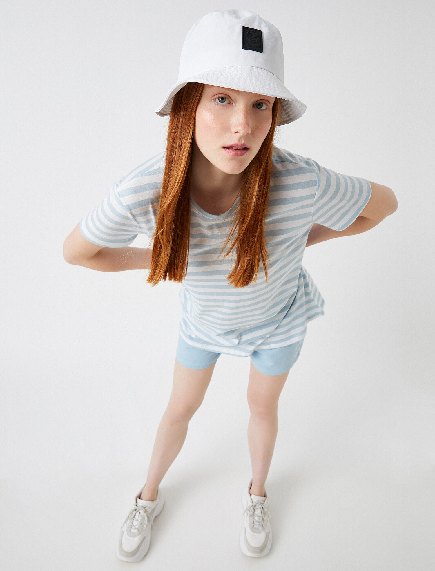   Çizgili Tişört Pamuklu Oversize