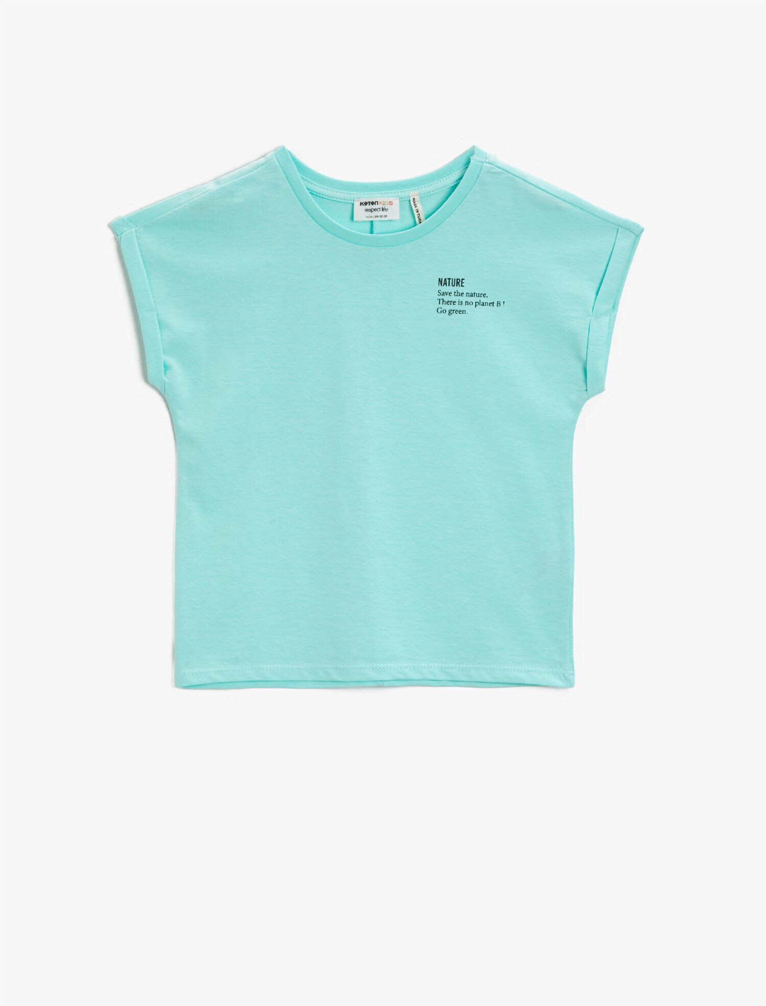  Kız Çocuk Pamuklu Baskılı Tişört Bisiklet Yaka Kısa Kollu