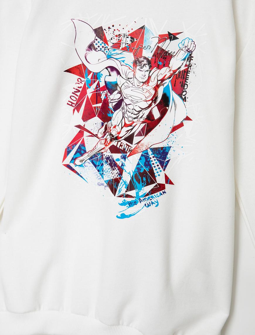  Erkek Çocuk Superman Baskılı Kapüşonlu Sweatshirt Lisanslı