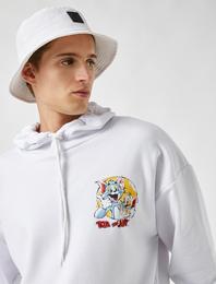Tom ve Jerry Kapşonlu Sweatshirt Lisanslı Baskılı