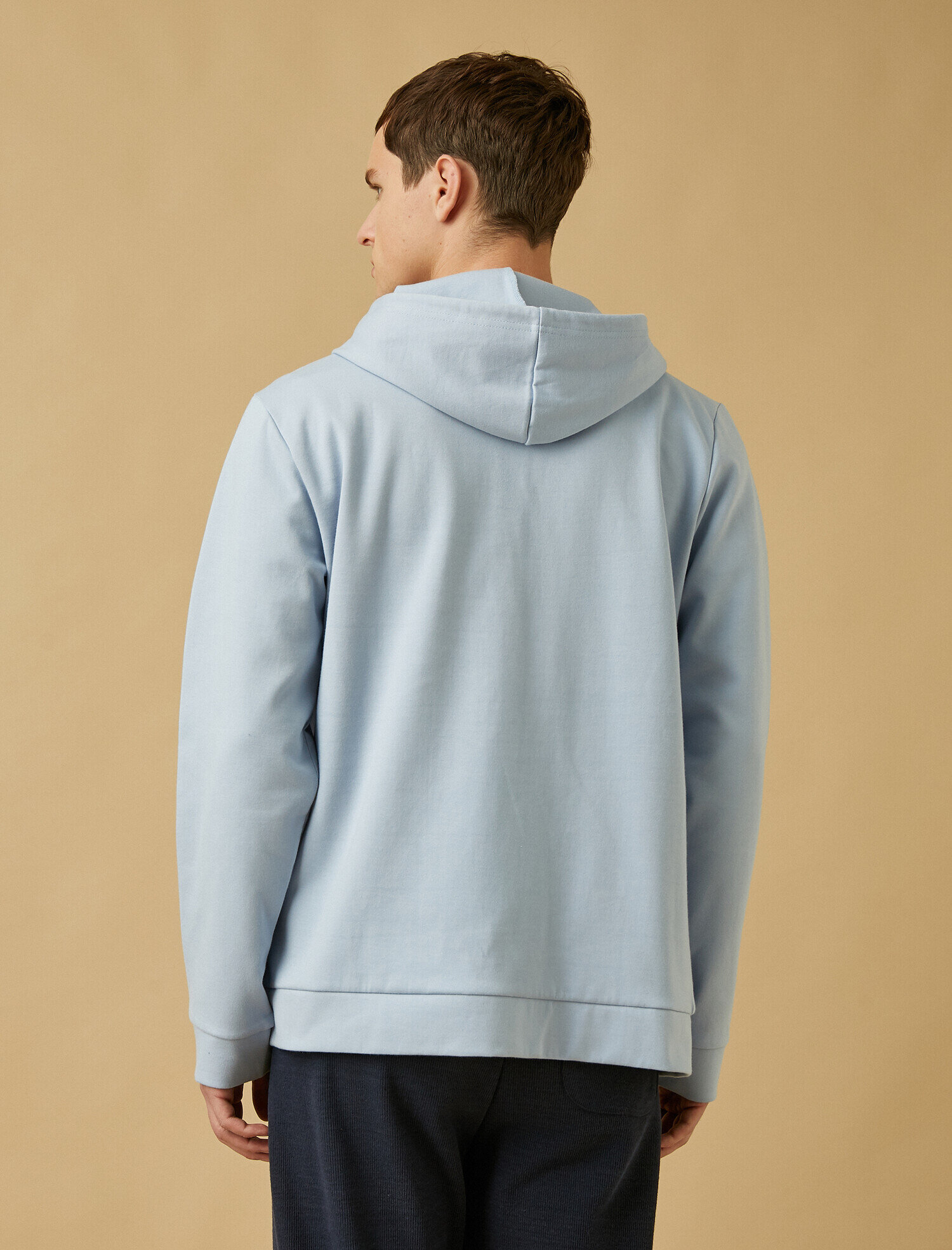   Kırçıllı Fermuarlı Kapüşonlu Sweatshirt