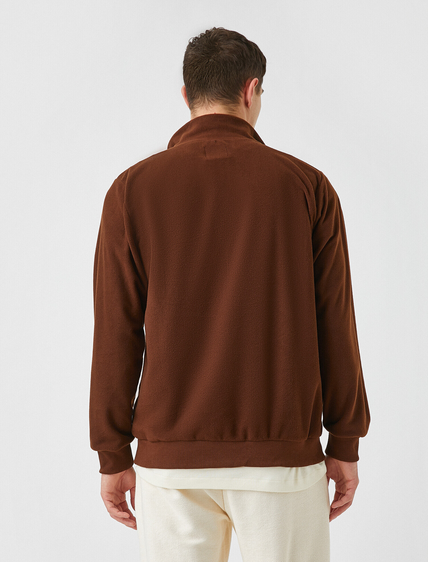   Buldog İşlemeli Yarım Fermuarlı Sweatshirt