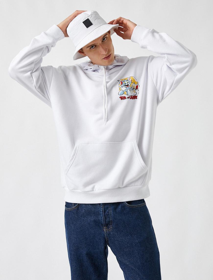   Tom ve Jerry Kapşonlu Sweatshirt Lisanslı Baskılı